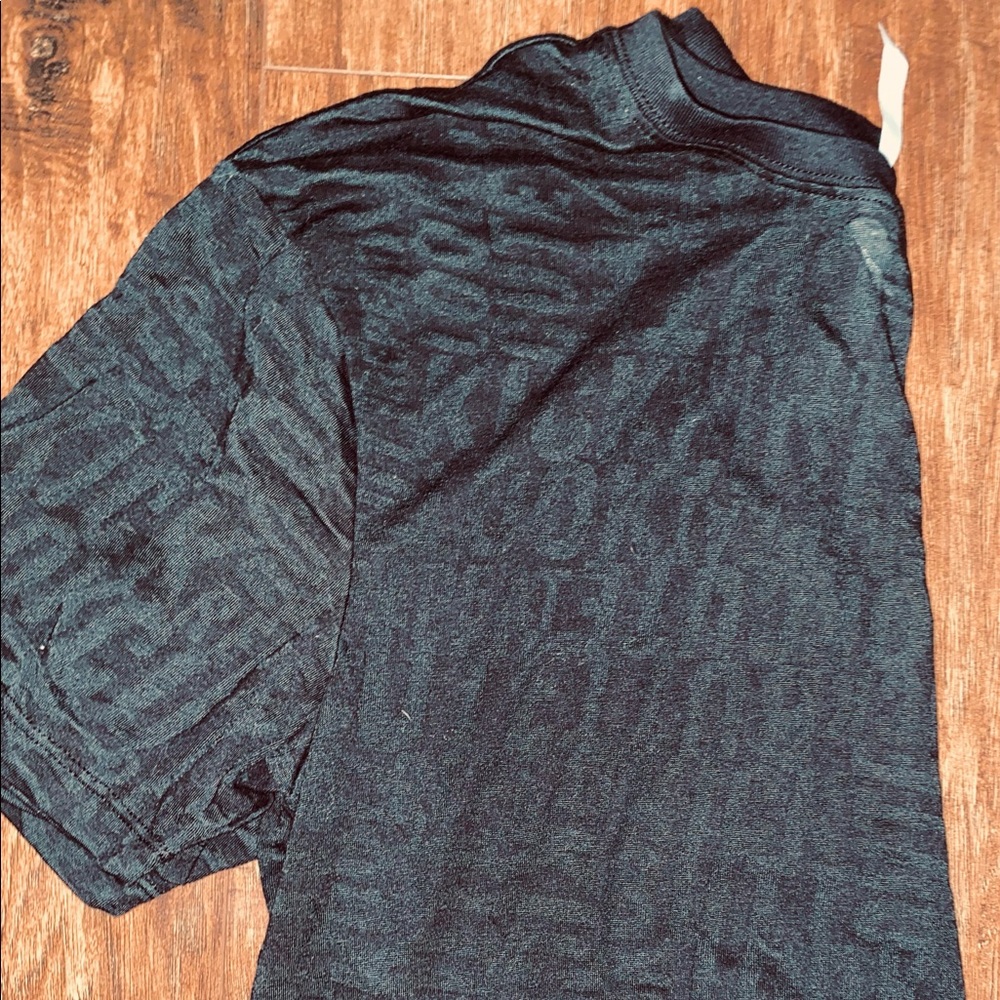 Fabletics Black Sheer worded top